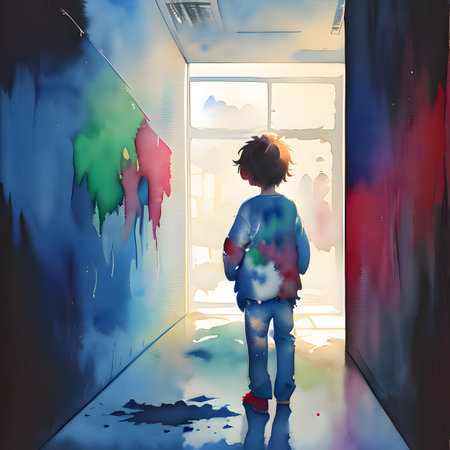 World autism awareness day, Watercolor painting style, Generative Aiの素材