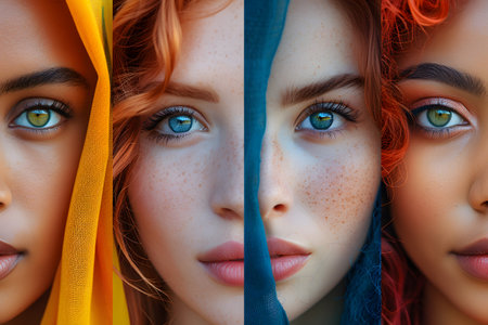 Women Day, International Womenâs Day, Collage of women from around the world, Women who are diverse and inclusive, Inclusive of race and religion, Generative Aiの素材