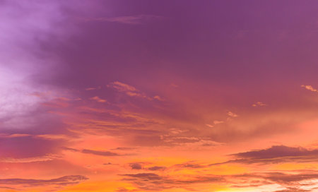 Abstract and pattern of cloud sky Calming coral, Orange, Trend color of the year background, Pattern of colorful cloud and sky sunset or sunrise: Dramatic sunset in twilight, Beautyful of skyの写真素材