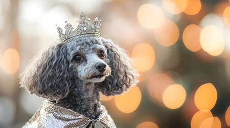 Halloween Costumes, Poodle in a princess costume with a tiara and glitteの素材