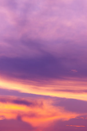 Abstract and pattern of cloud sky, Velvet violet, Velvet Purple, Trend color of the year background, Pattern of colorful cloud and sky sunset or sunrise: Dramatic sunset in twilight, Beautyful of skyの写真素材