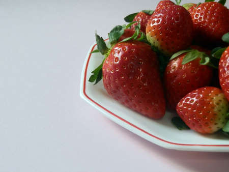 Fresh strawberry isolated on white background の写真素材