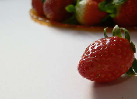 Fresh strawberry isolated on white background の写真素材