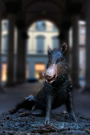 Il Porcellino, Italian piglet  is the local Florentine nickname for the bronze fountainの写真素材