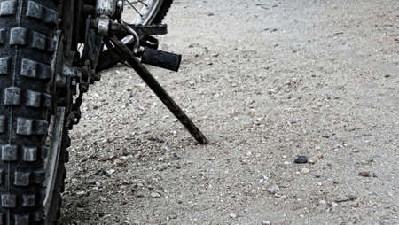 Rear wheel motocross, enduro, mx field in black and whiteの写真素材