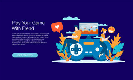 Play game together vector illustration concept video template background isolated can be use for...