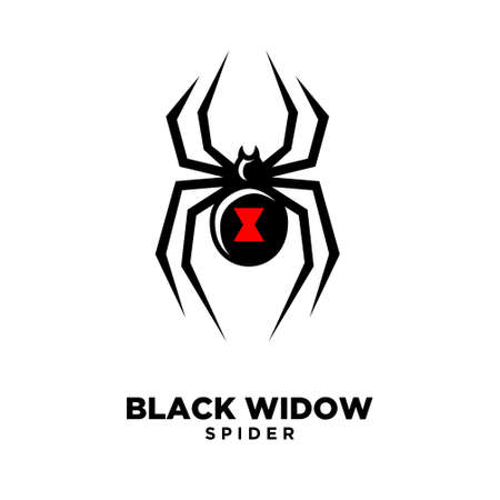 black widow spider logo icon designのイラスト素材