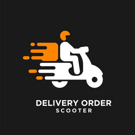 scooter delivery logo icon designのイラスト素材