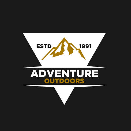 mountain badge minimal logo icon designのイラスト素材