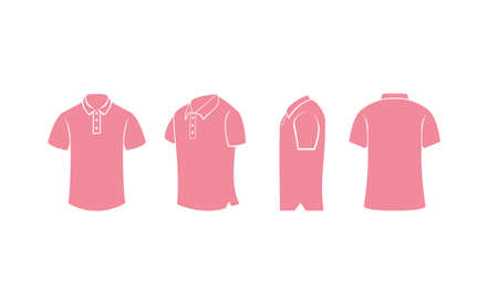 pink color polo shirt logo illustration vector design templateのイラスト素材