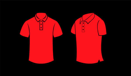 red color polo shirt logo illustration vector design templateのイラスト素材