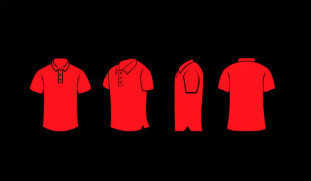 red color polo shirt logo illustration vector design templateのイラスト素材