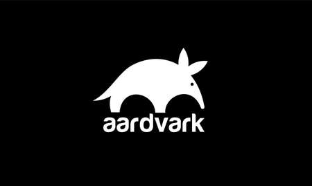 aardvark animal black logo icon design vectorのイラスト素材