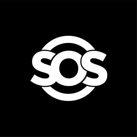 sos black with circle logo icon design vectorのイラスト素材