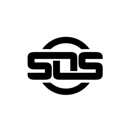 sos black with circle logo icon design vectorのイラスト素材