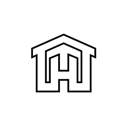 home house initial letter h line logo vector icon illustration design isolated  backgroundのイラスト素材