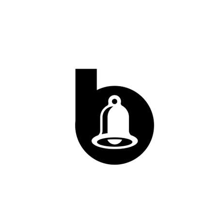 bell with initial letter b vector icon illustration design isolated black background