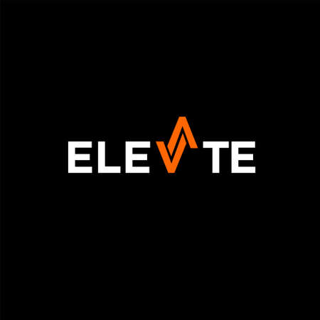elevate text logo icon vector illustration design isolated black backgroundのイラスト素材