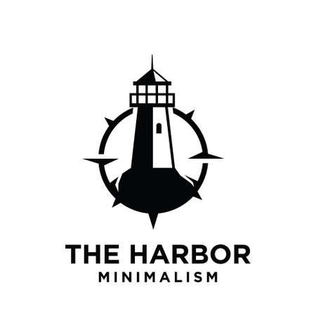 vintage premium minimalism lighthouse vector logo designのイラスト素材