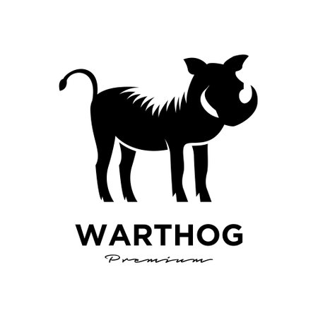 warthog simple vector logo illustration design flatのイラスト素材