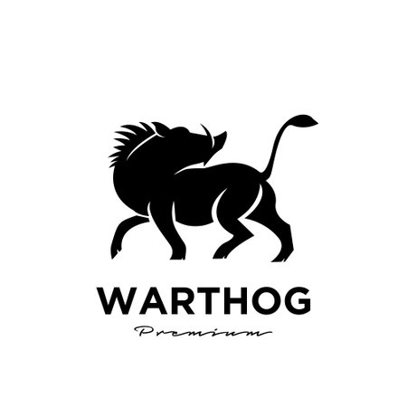 warthog simple vector logo illustration design flatのイラスト素材