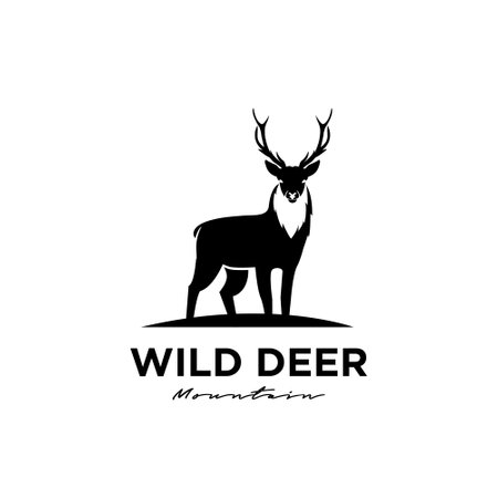 Vintage Vector Illustration vector deer logo premium black template icon design isolated backgroundのイラスト素材