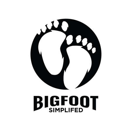 premium simple barefoot Big foot of yeti logo icon illustration design isolated backgroundのイラスト素材