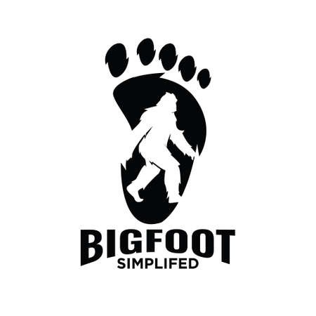 premium simple barefoot Big foot of yeti logo icon illustration design isolated backgroundのイラスト素材