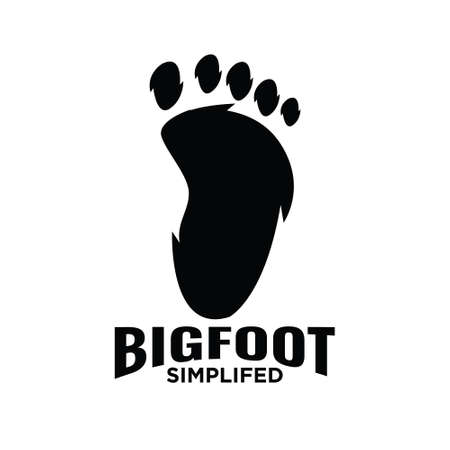 premium simple barefoot Big foot of yeti logo icon illustration design isolated backgroundのイラスト素材