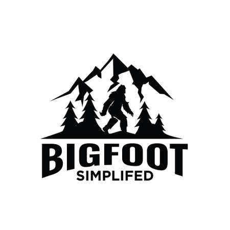 premium Big foot yeti vector black logo icon illustration design isolated backgroundのイラスト素材