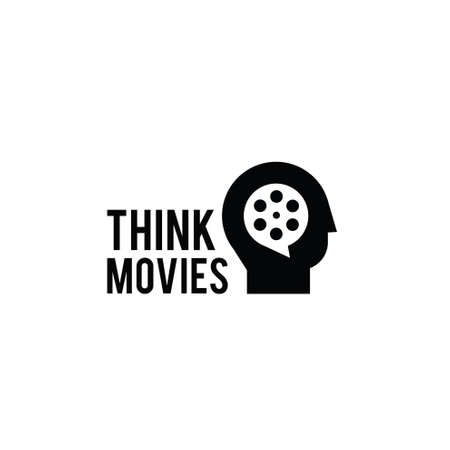 ideas movies Think Studio Video Cinema Cinematography Film Production logo design vector icon illustrationのイラスト素材