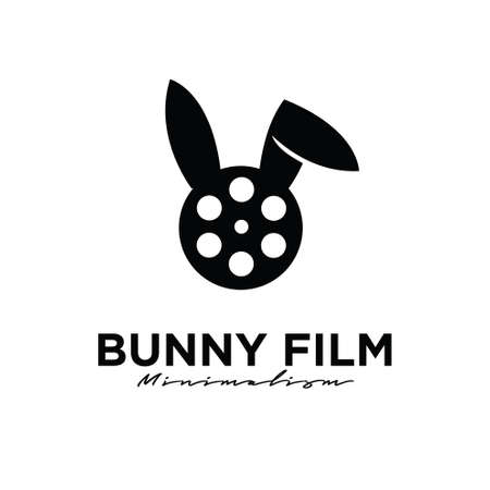 bunny film cinema camera logo icon illustration designのイラスト素材