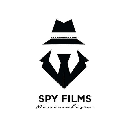 spy secret film Studio Cinema movie Film Production logo design vector icon illustration Isolated White Backgroundのイラスト素材