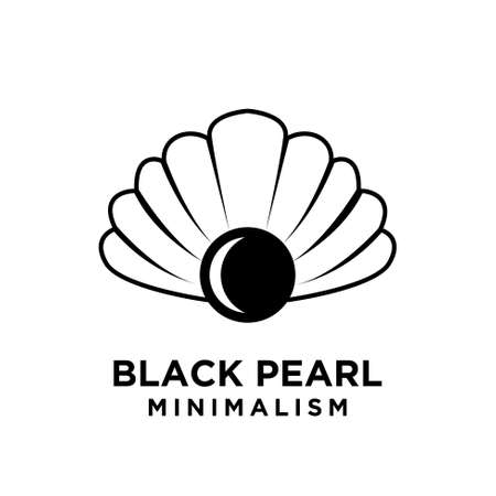 simple black pearl minimalism vector icon logo line illustration design isolated backgroundのイラスト素材