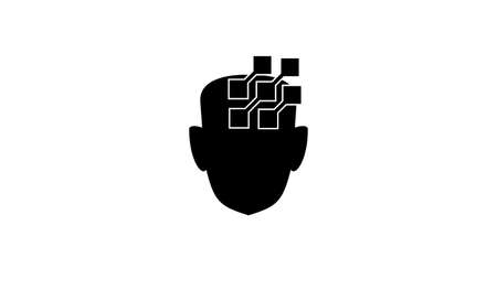 head data brain vector logo icon design flat illustration isolated backgroundのイラスト素材