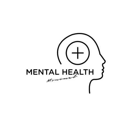 simple Mental health logo icon design isolated backgroundのイラスト素材