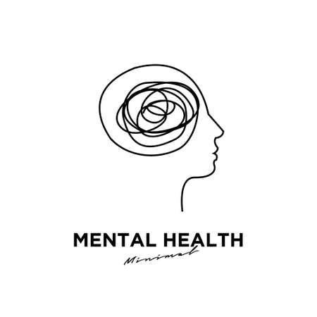 simple Mental health logo icon design isolated backgroundのイラスト素材
