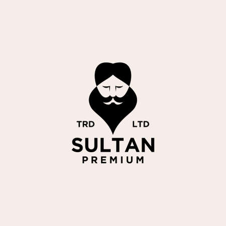 sultan vintage logo icon illustration Premium Vectorのイラスト素材