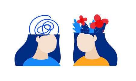 mental health depression awareness flat illustration vector design template