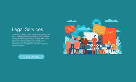 legal judgment vector illustration concept template background can be use for presentation web banner UI UX landing pageのイラスト素材