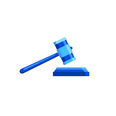 gavel flat logo icon illustrationのイラスト素材
