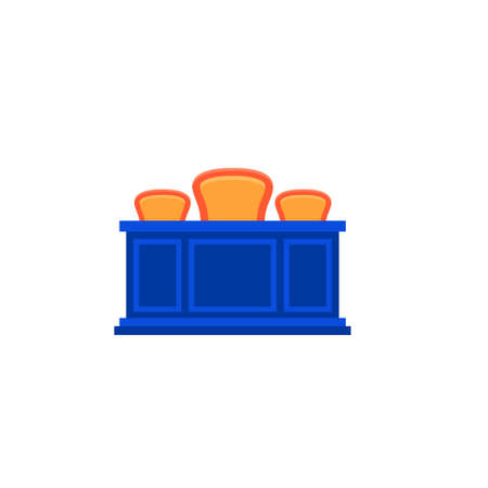 judge seat table illustration set icon designのイラスト素材