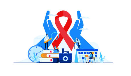 flat cancer disease, illustration of medical cancer research vector designのイラスト素材