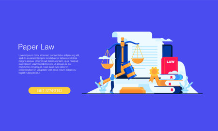legal judgment vector illustration concept template background can be use for presentation web banner UI UX landing pageのイラスト素材