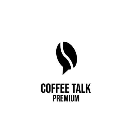 coffee talk simple black logo design isolated backgroundのイラスト素材