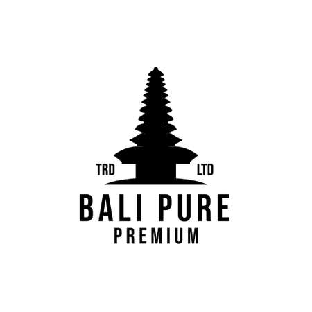 Bali pure temple religion line design iconのイラスト素材