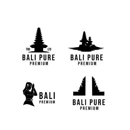 Set of bali icon black logo design illustrationのイラスト素材
