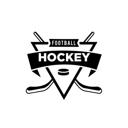 premium hockey club team vector black logo design template isolated white backgroundのイラスト素材