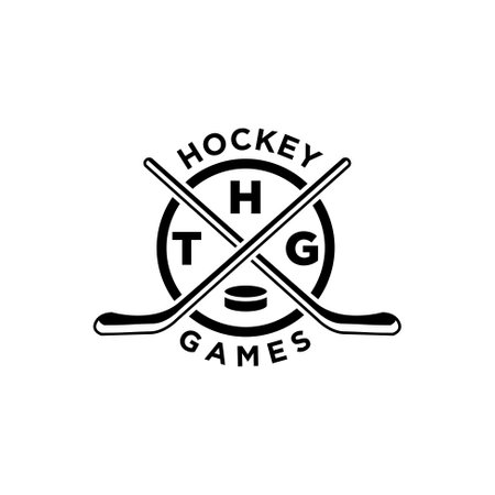 premium hockey club team vector black logo design template isolated white backgroundのイラスト素材
