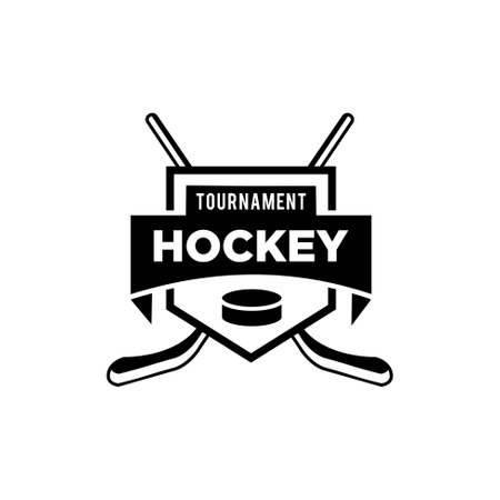 premium hockey club team vector black logo design template isolated white backgroundのイラスト素材